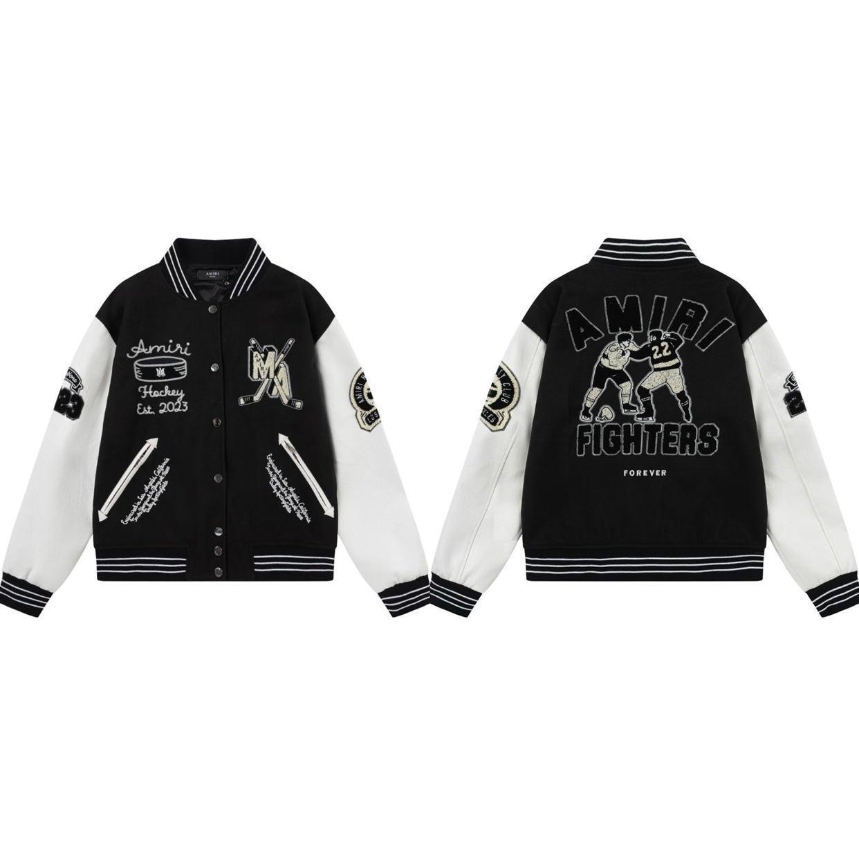 Ceiling! 22SS Skull Bone Embroidery Aviator Baseball Jacket Bold Streetwear Vibes